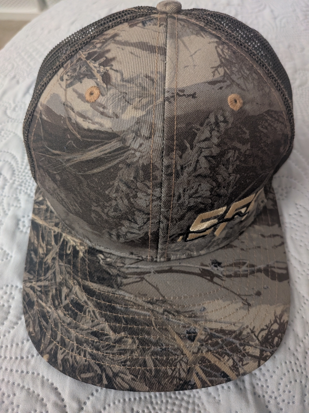 Camo Trucker Hat with Embroidered SFG Sodium Logo - Men's Camo Cap